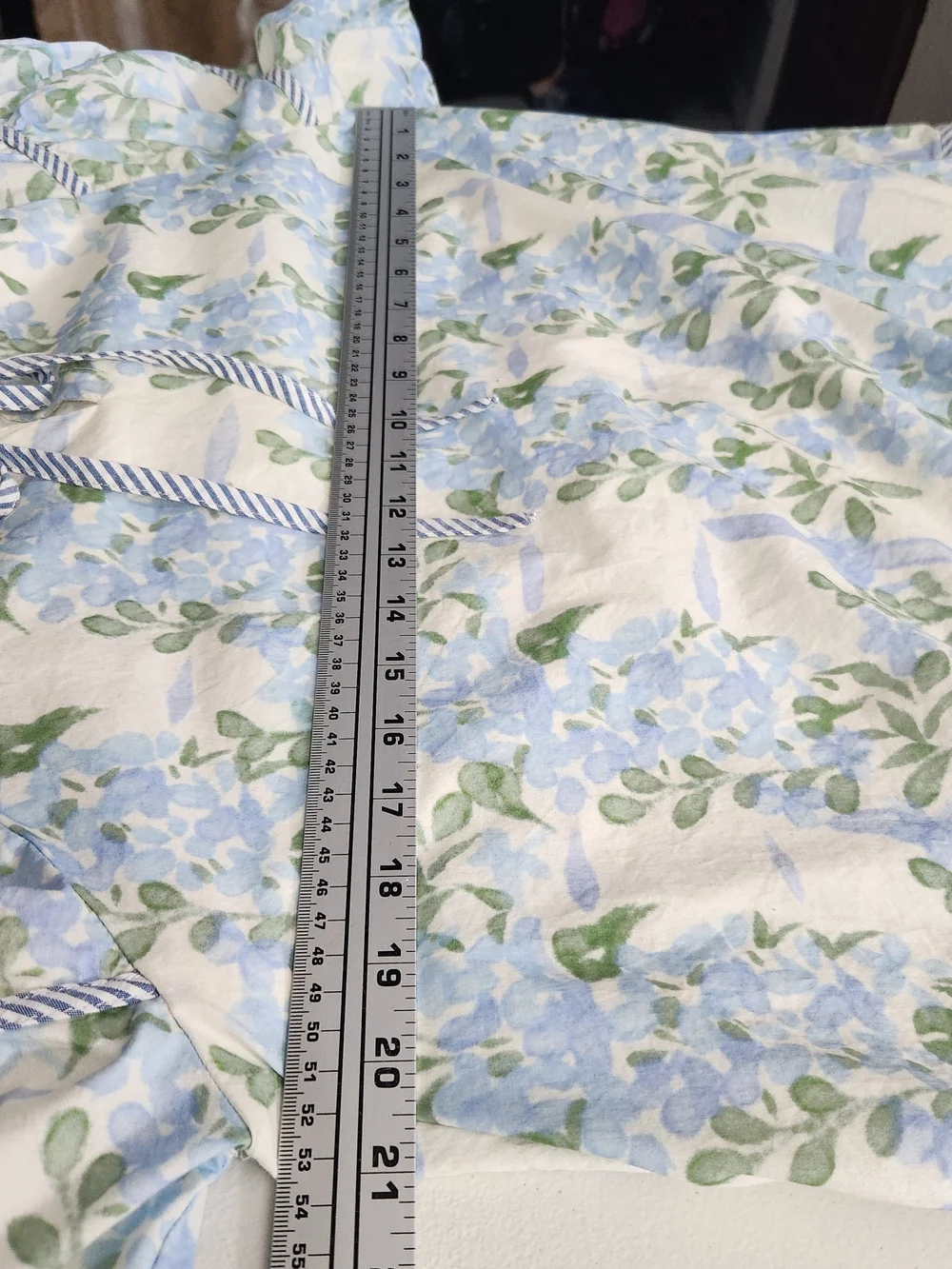 Umgee Light Blue Floral Midi Dress with Green Leaf Print - Picture 9 of 10